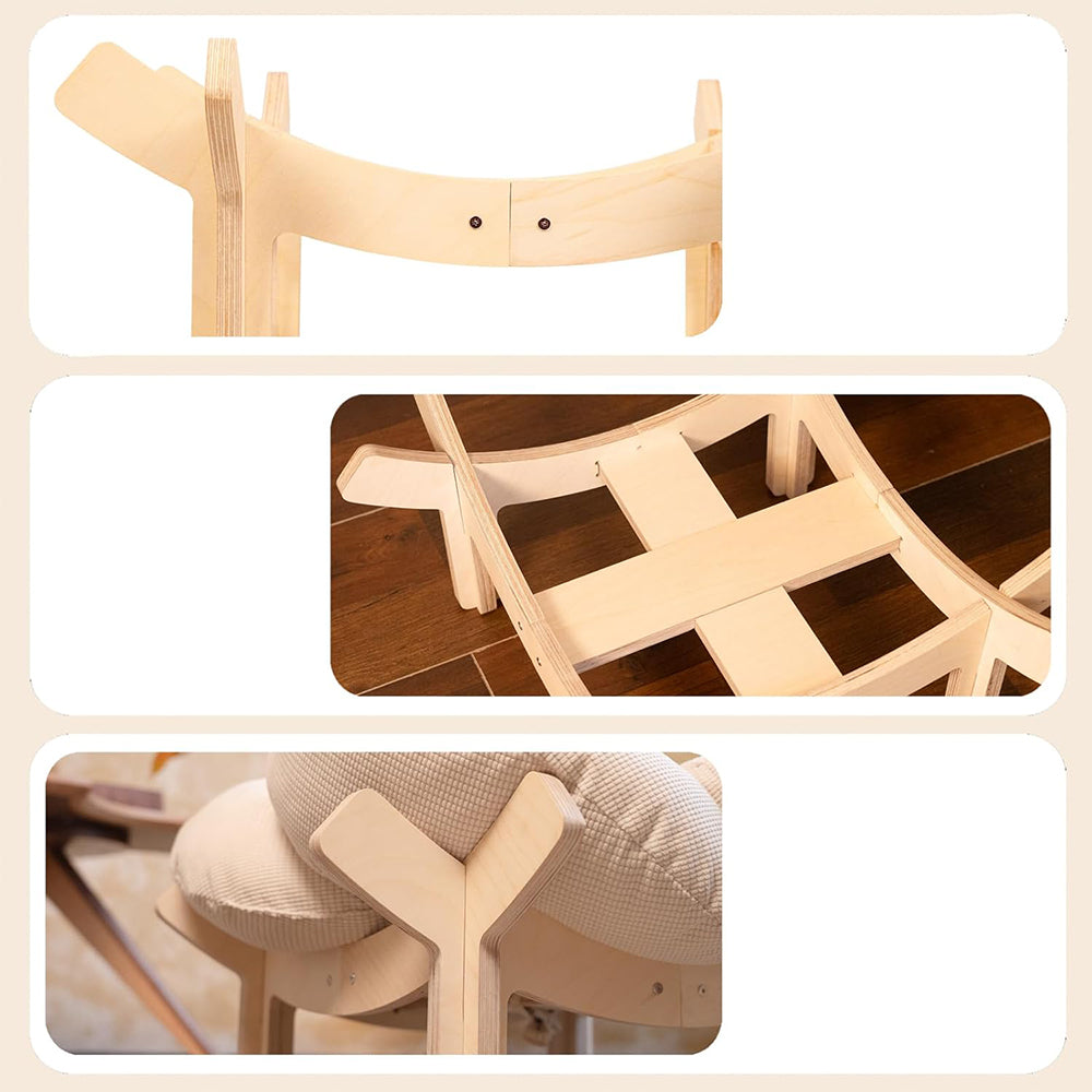 Wooden Pet Bed Elevated Flower Cat Bed Fluffy Pet Couch for Puppy