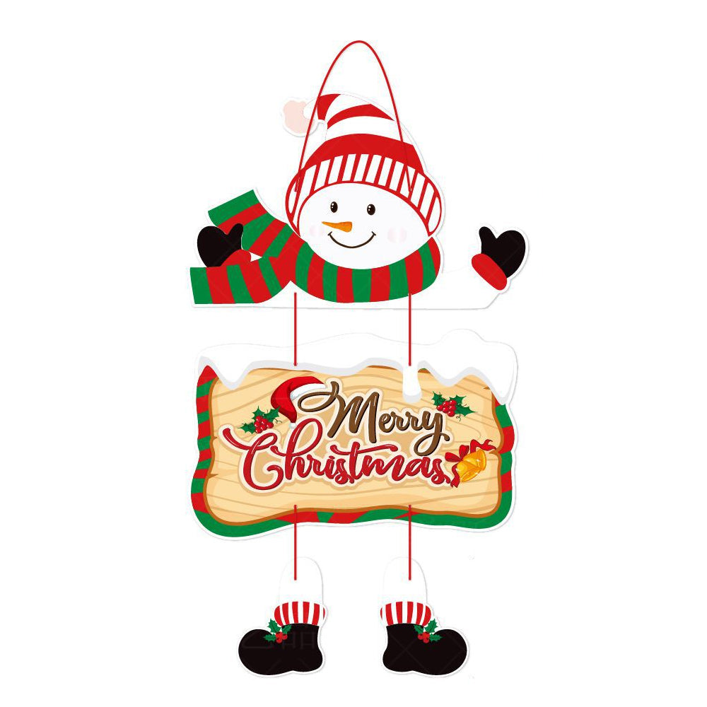 6Pcs Christmas Hanging Door Sign Welcome Sign for Front Door Xmas Party Decorations