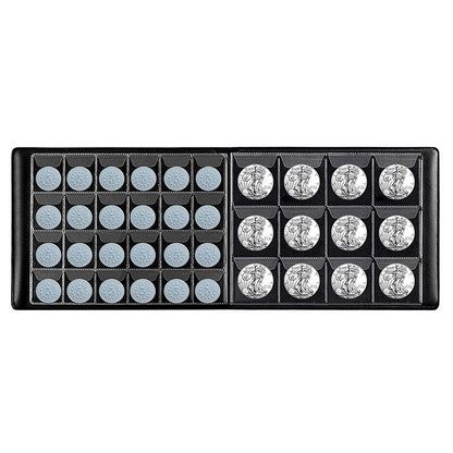 312 Slots Black Coin Album Storage Book for Collectors Coins Stamps Badges Cards