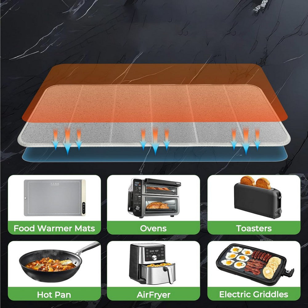 Aluminum Heat Resistant Mat Foldable Insulation Pad for Oven Cooker Countertop