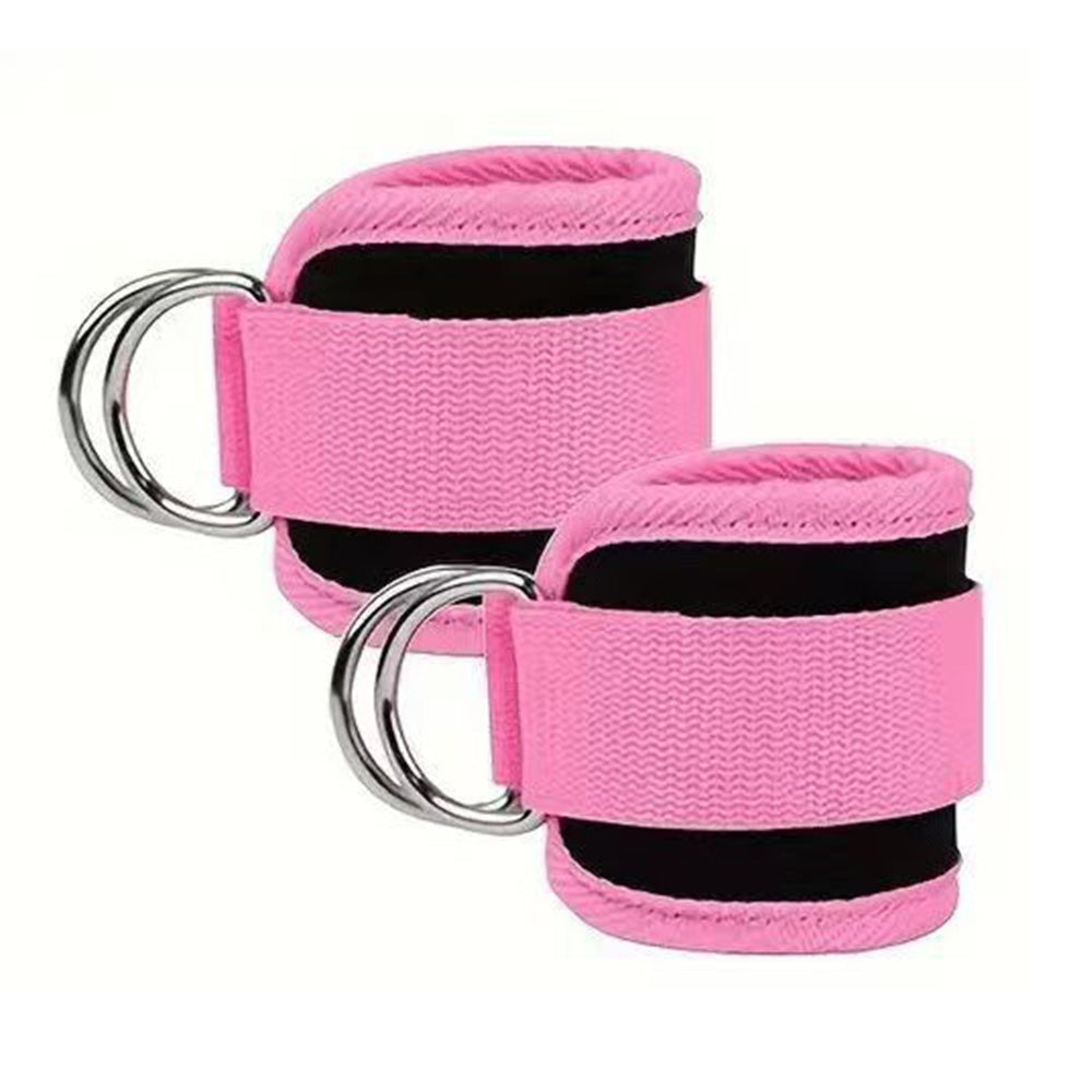 Resistance Bands Set for Legs & Glutes with Ankle Cuffs Home Gym Workout Pink