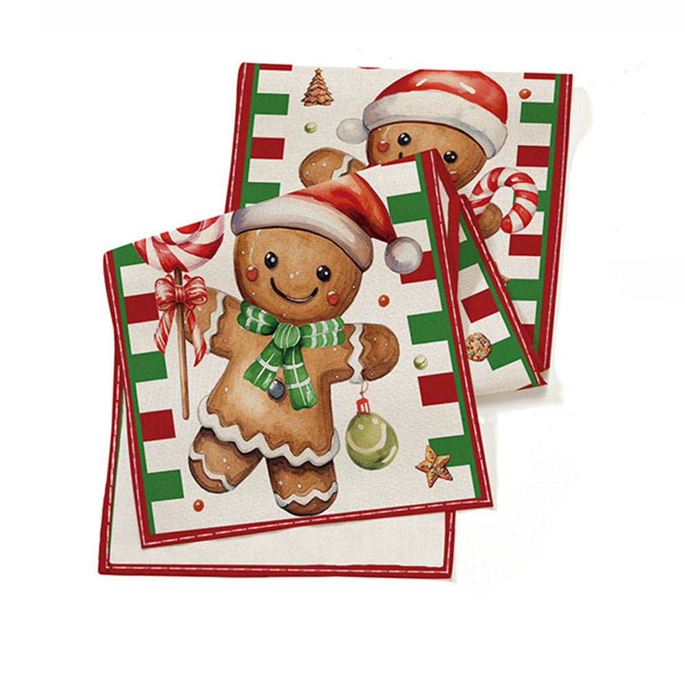 180cm Christmas Table Runner Party Dinning Tablecloth Table Flag Home Xmas Decor