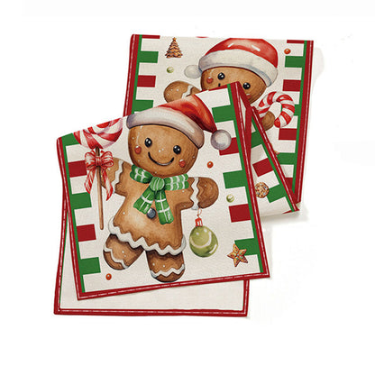 180cm Christmas Table Runner Party Dinning Tablecloth Table Flag Home Xmas Decor