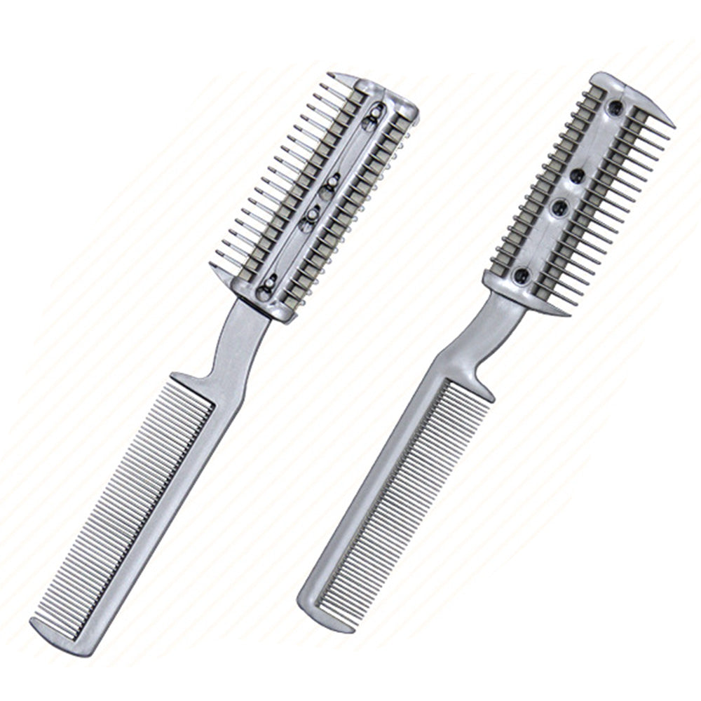Two Sided Pet Grooming Comb with Razor for Dog Cat Fur Trimming and Thinning