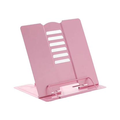 For Reading Book Stand Adjustable Metal Book Holder Pink