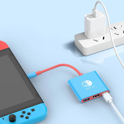 3-in-1 Switch Docking Station for Nintendo Portable 4K Switch TV Adapter with HDMI USB3.0 Port  Blue