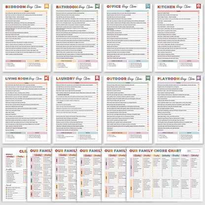 DIY Cleaning Schedule and Checklist Organizer Daily Weekly Monthly Household Cleaning Planner for Home