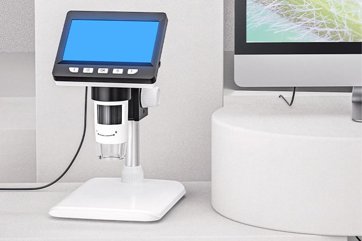 Digital Microscope 1000x Coin Magnifier Compatible with Windows Mac-White