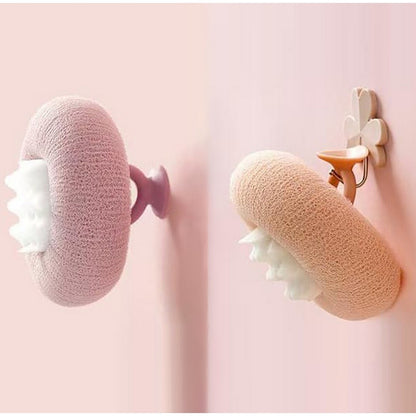 4Pcs Soft Sunflower Suction Cup Bath Ball Exfoliating Bath Sponge Cleaning Brush