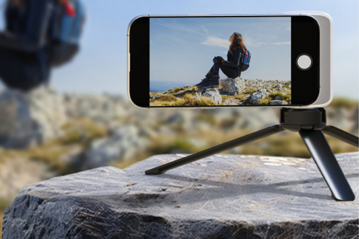 Phone Camera Grip with Selfie Light and Tripod for Photography TikTok-White