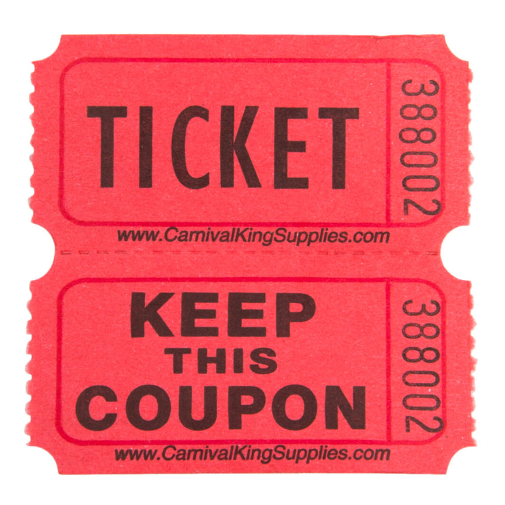 1000Pcs Tacticai Raffle Tickets for Carnivals Events Entry Reward Fundraiser Prizes Red