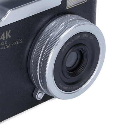 HD 1080P Retro Digital Camera with 2.4-inch Flip Screen for Photos & Video Black