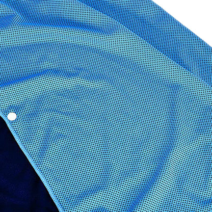 2Pcs Cooling Hooded Neck Gaiter Breathable Mesh Scarf with Buttons for Sun Shade Blue Rose Red