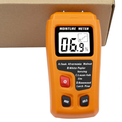 Digital Moisture Meter for Wood Damp Humidity Timber Firewood Tester LCD Analyzer Detector Orange
