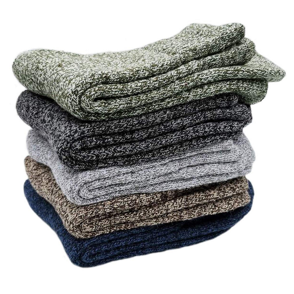5 Pairs of Vintage Winter Socks Soft Warm Thick Crew Socks for Men Women Style 2