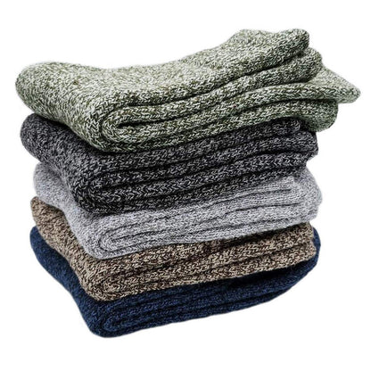 5 Pairs of Vintage Winter Socks Soft Warm Thick Crew Socks for Men Women Style 2