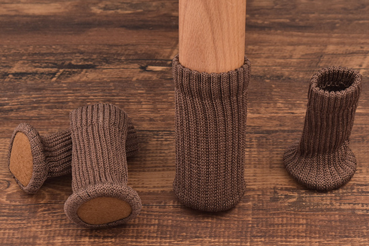 4Pcs Knitted Table Chair Leg Socks Sleeve Floor Protector Furniture Feet Cover