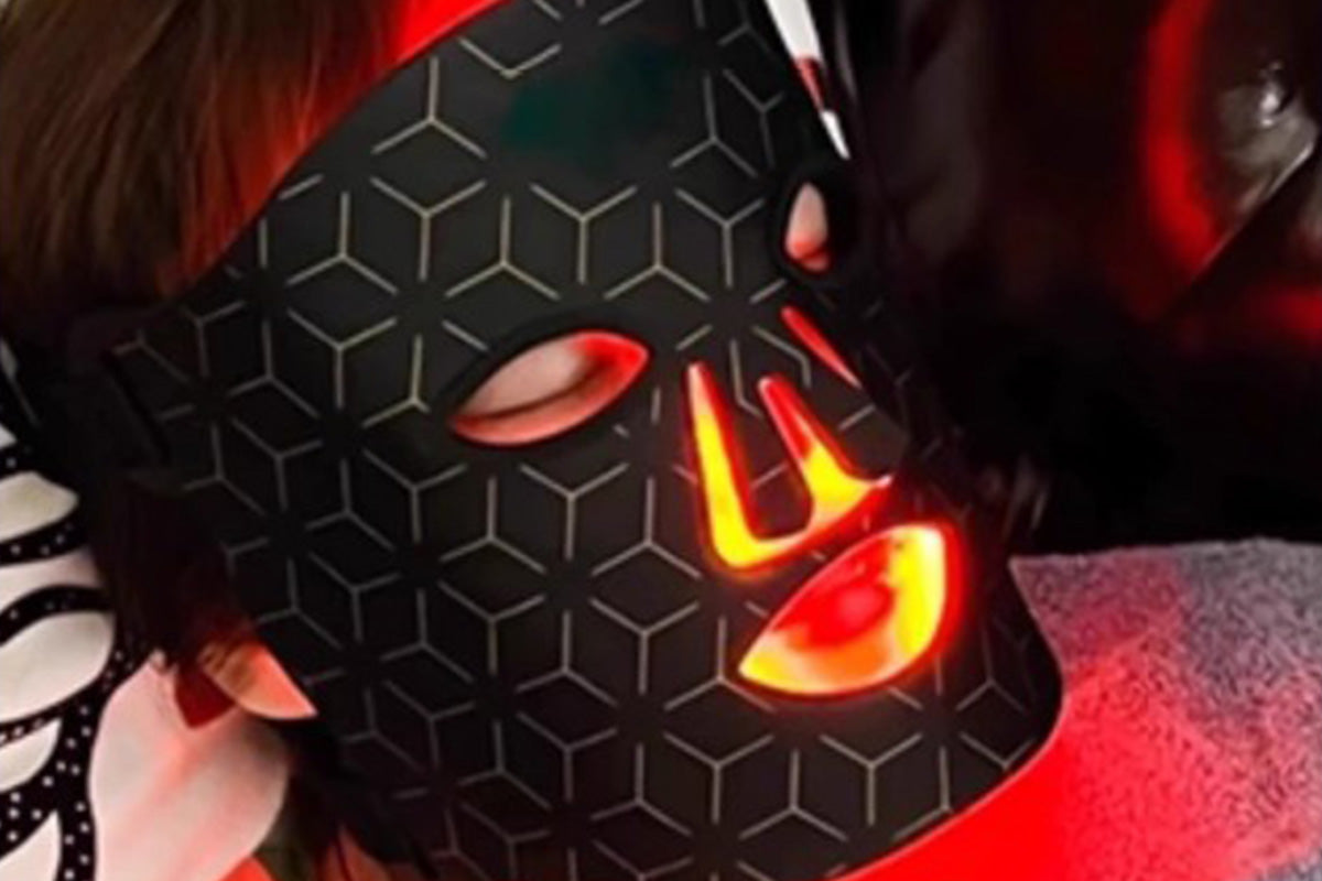 Red Light Therapy for Face with Remote Red Light Mask at Home-Black