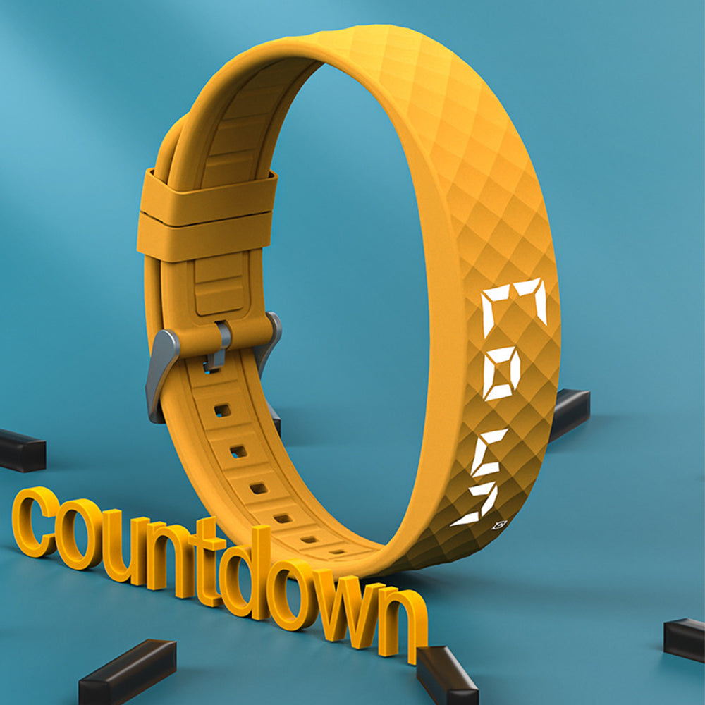 Vibrating Alarm Wristband Silent Wrist Watch - Yellow