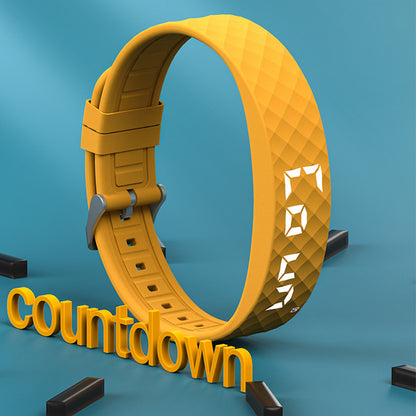 Vibrating Alarm Wristband Silent Wrist Watch - Yellow