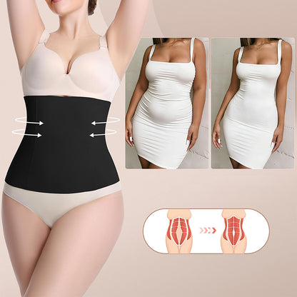 Postpartum Waist Trainer Breathable Postpartum Belly Band - Black