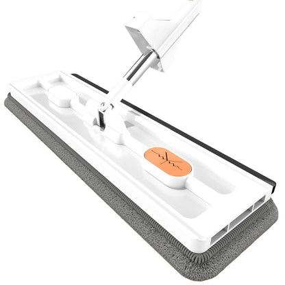 360 Degree Rotatable Flat Mop Adjustable Mop with 2 Replacement Pads White