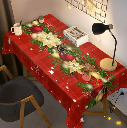 Christmas Plaid Tablecloth Red Christmas Decoration Table Cover