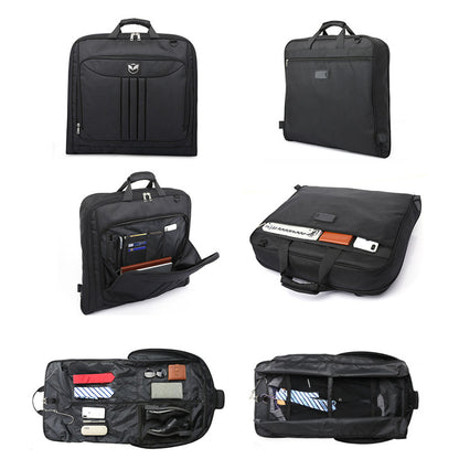 Foldable Garment Bag with Hanger and Shoulder Strap - Black