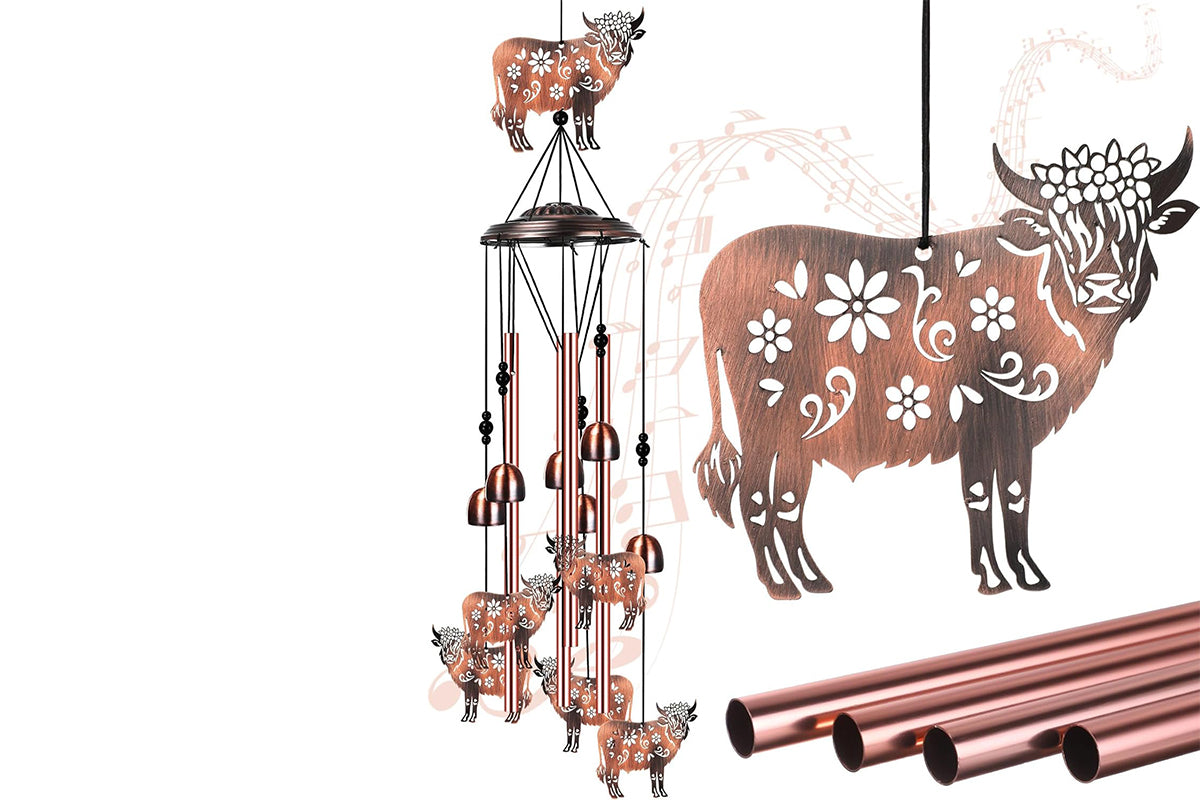 Wind Chime for Outside Patio Garden -Cow