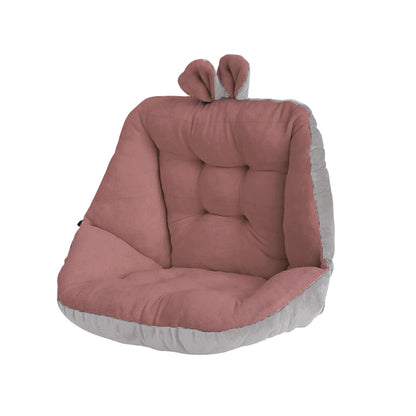 Rabbit Ears Shaped Chair Cushion with Backrest Seats Cushion for Home Office Chair Red