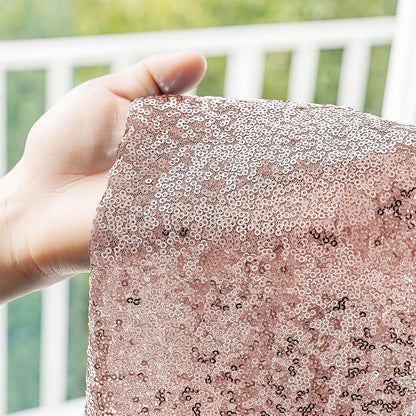 High Density Sequin Table Runner for Weddings Parties and Holidays - Rose Gold
