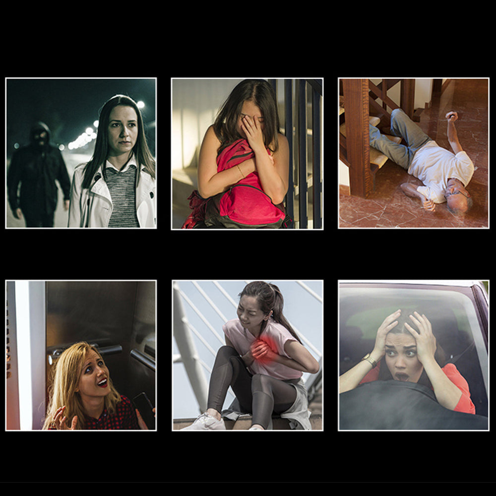 130dB Personal Security Alarm Anti-attack Rechargeable Emergency Keychain Alarm Torch Black