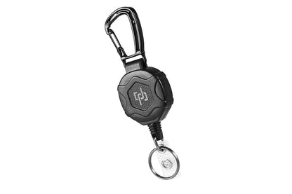 Heavy Duty Retractable ID Badge Holder Keychain Black and Grey