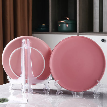 10 Pack Clear Adjustable Plate Display Easel Stands