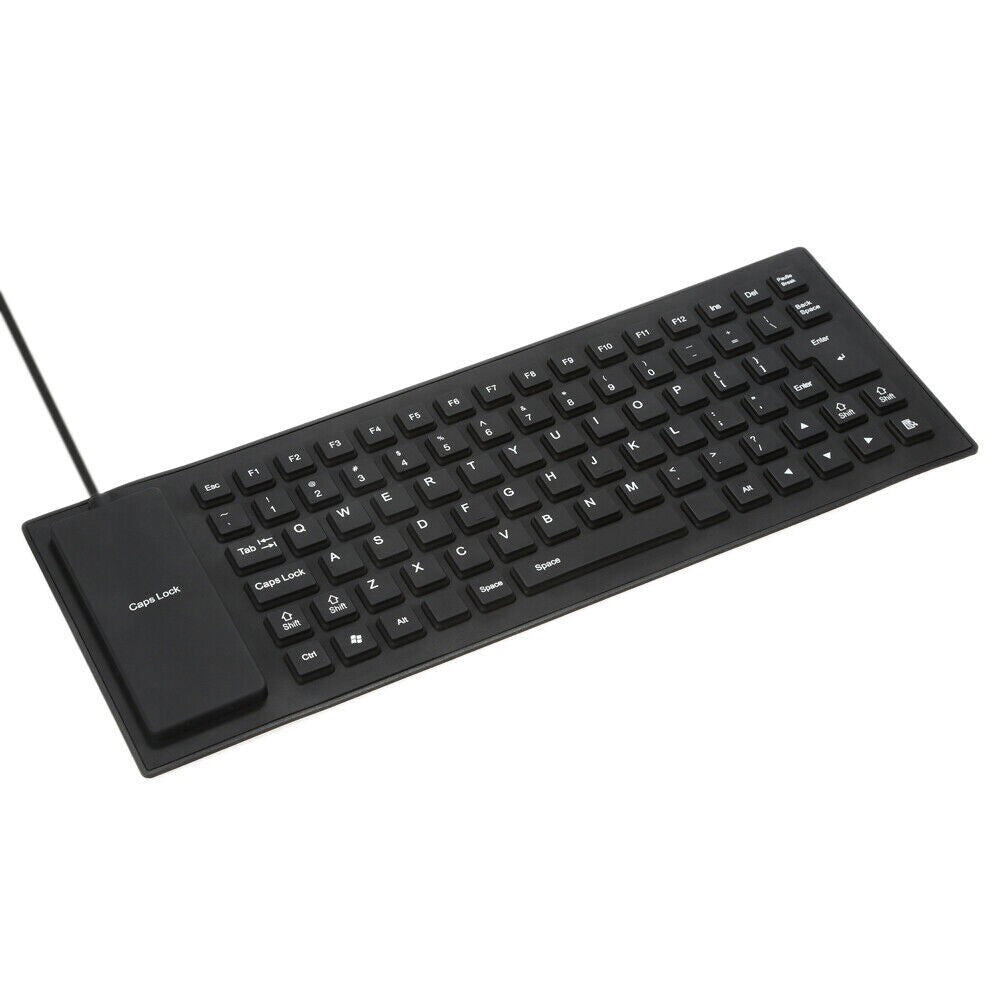 Waterproof Silicone Foldable Flexible Full Size USB Keyboard - 85-key