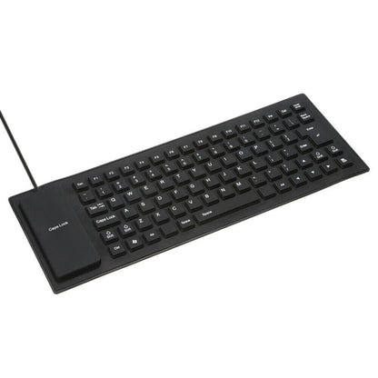 Waterproof Silicone Foldable Flexible Full Size USB Keyboard - 85-key