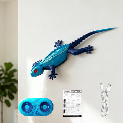 Remote Control Wall Climbing Gecko Toy with LED Lights - Blue