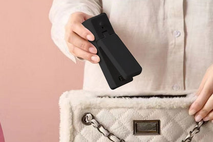 2Pcs Portable USB Rechargeable 2-In-1 Handheld Heated Vacuum Sealer Cutter Plastic Bags Food Storage Freshness-Black