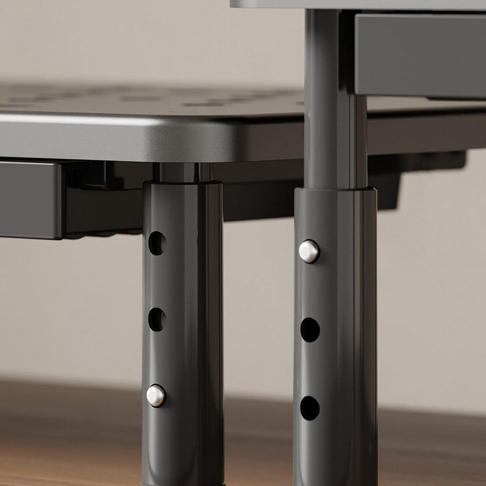 Adjustable Monitor Stand Riser with Drawer Storage Metal Desk Organizer