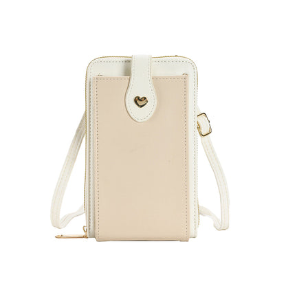 Small Crossbody Bag Cell Phone Purse for Women Mini Shoulder Bag Wallet with Card Slots White