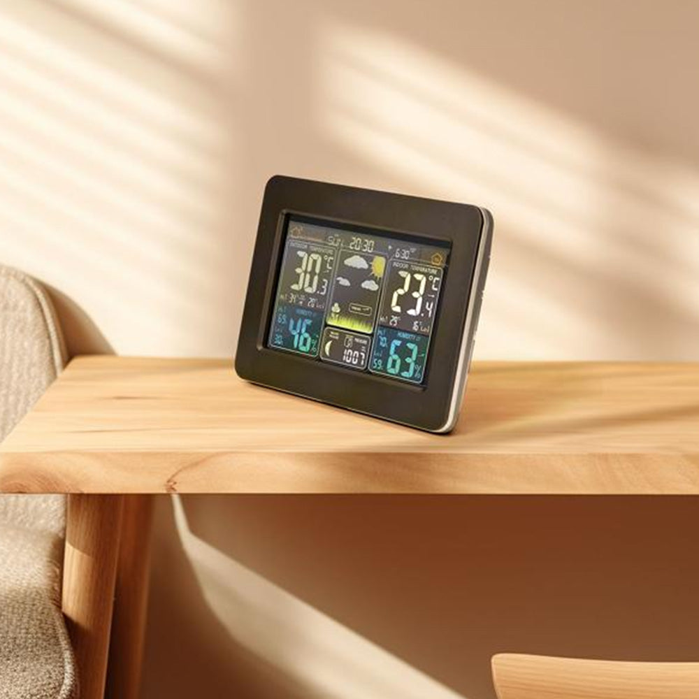 Weather Station Wireless Thermometer Digital Thermometer with Remote Sensor-Khaki