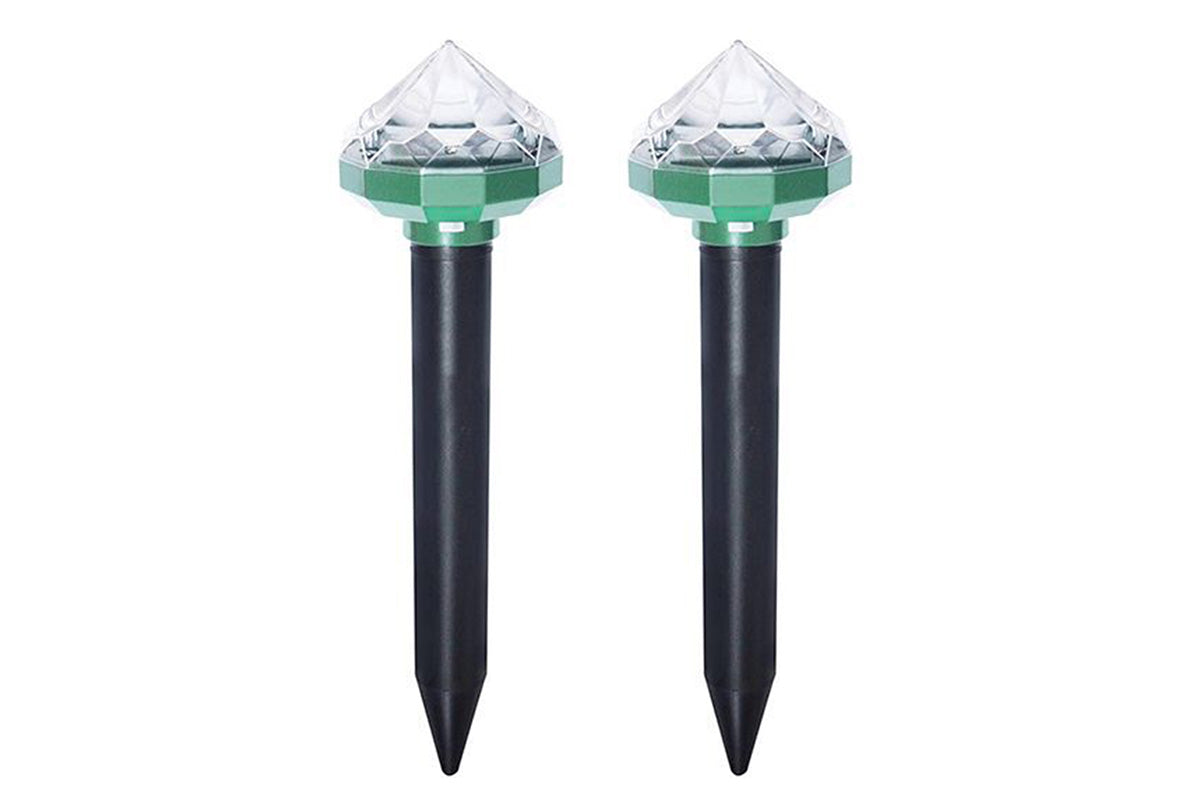 4Pcs Mole Repellent Solar Powered with Auto LED Lights for Mice Snakes Moles