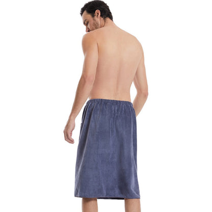 Mens Wearable Bath Towel Shower Wrap Bathroom Pool Beach Spa Bathing Shower Cover Grey