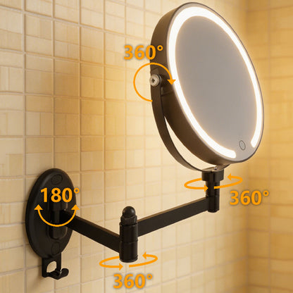 Extendable Wall Mounted LED Makeup Mirror with 7X Magnification