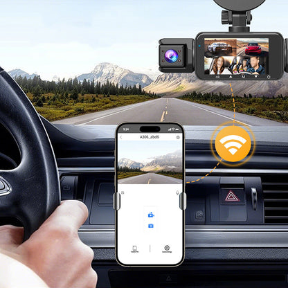 4-Channel Dash Cam Front Rear Left Right Car Camera with App Control and G-Sensor