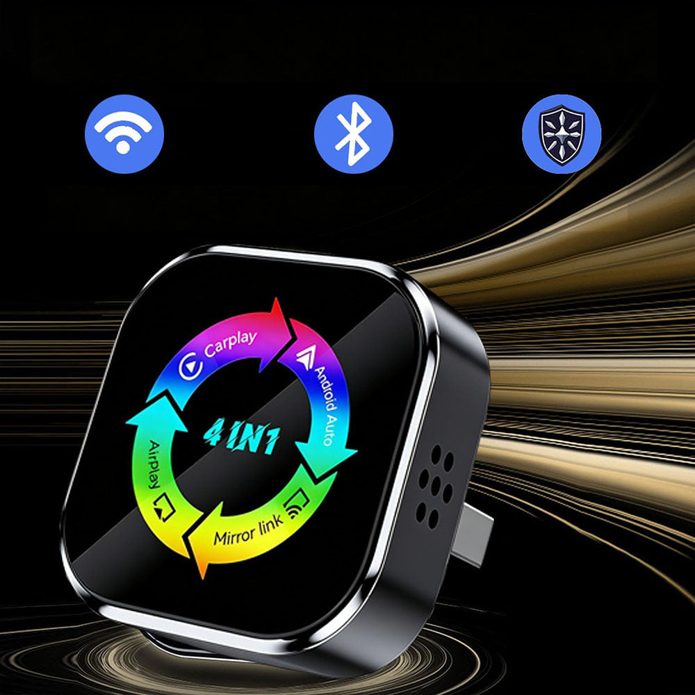 4 in 1 Wireless CarPlay Android Auto AirPlay MirrorLink Adapter - Mixed Color