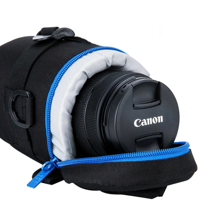 Waterproof Camera Lens Case Pouch with Backpack Strap and Shockproof Pad