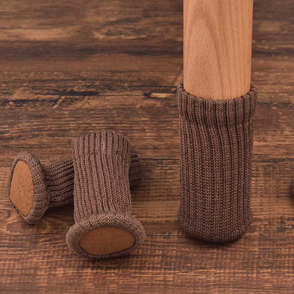 12Pcs Knitted Table Chair Leg Sleeve Socks Floor Protector Furniture Feet Covers