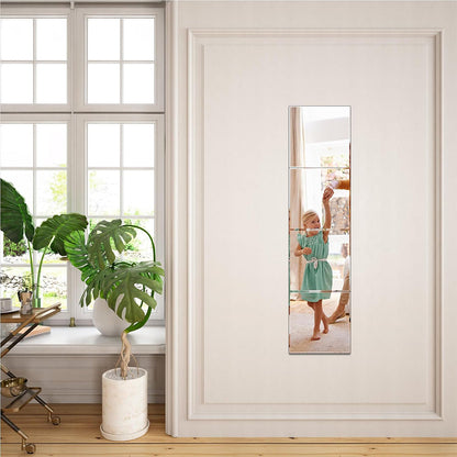 4Pcs DIY Stick On Acrylic Mirrors Self Adhesive Mirror Stickers for Wall Wardrobe Doors