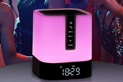 Bluetooth Speaker Touch Night Light LED RGB Alarm Clock Dimmable Lamp Speaker